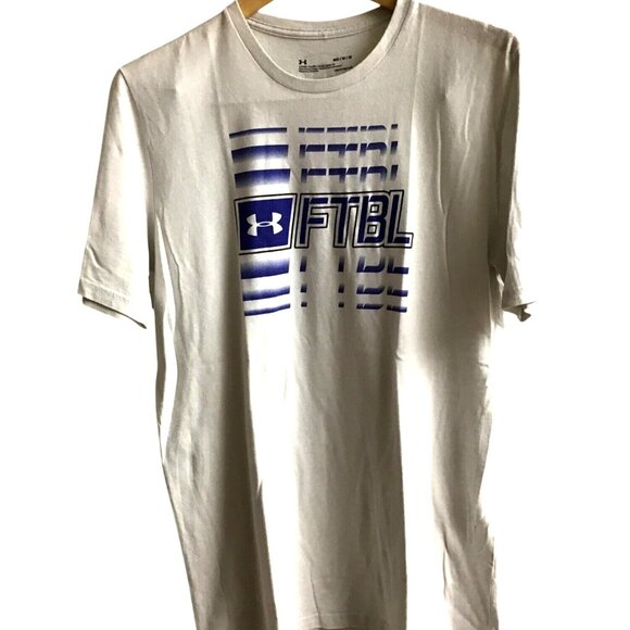 Under Armour Mens FTBL HeatGear T-Shirt Medium Loose Fit - Picture 1 of 7